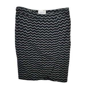Sabine Monochrome Zigzag Pencil Skirt Size L